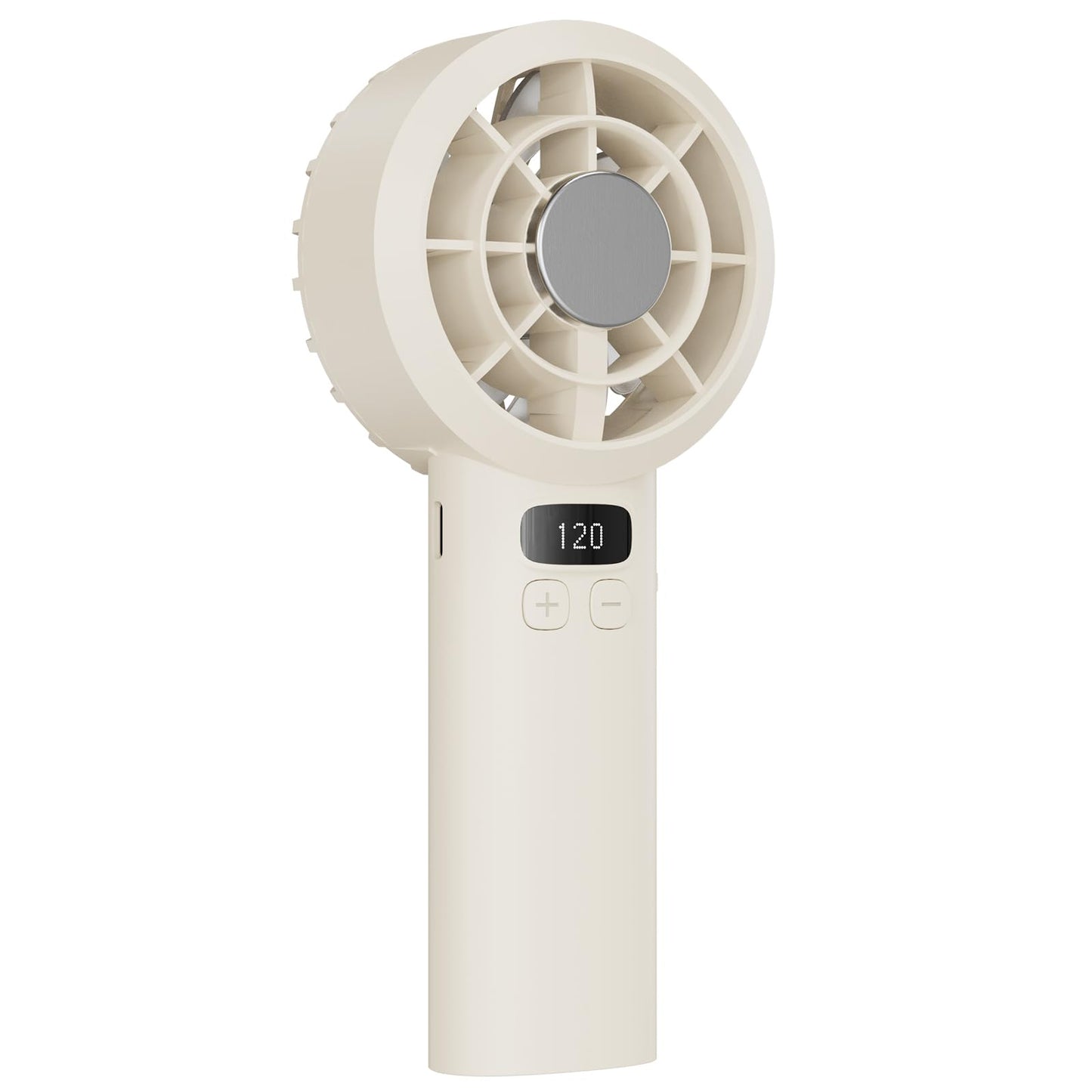 Pocket Fan USB Rechargeable 3000mAh Personal Fan with LED Display, 5 Speeds and Safety Lock for Office, Bedroom, Outdoor, Camping (Black)