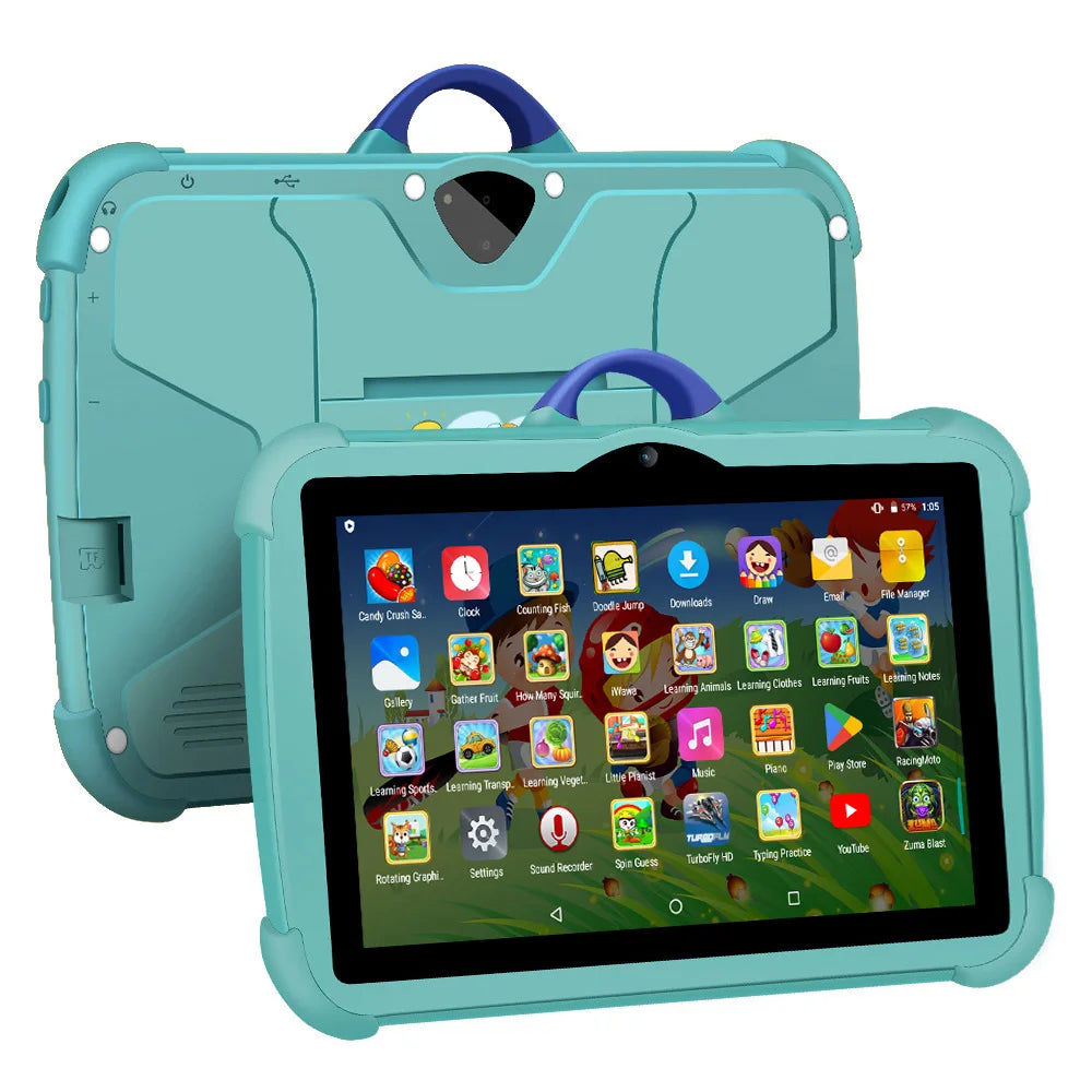 New Cartoon Pattern Kids Tablet 7 Inch Quad Core 4GB RAM 64GB ROM Android Learning Education Games Tablets Children's Gifts