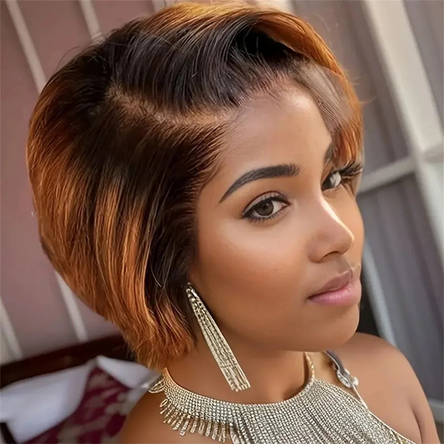 Perruque Bob Pixie Cut Body Wave — Lace 13X4X1 Cheveux Humains