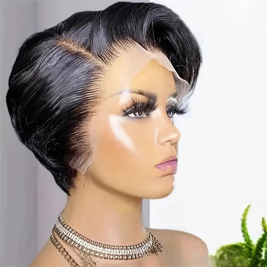 Perruque Bob Pixie Cut Body Wave — Lace 13X4X1 Cheveux Humains