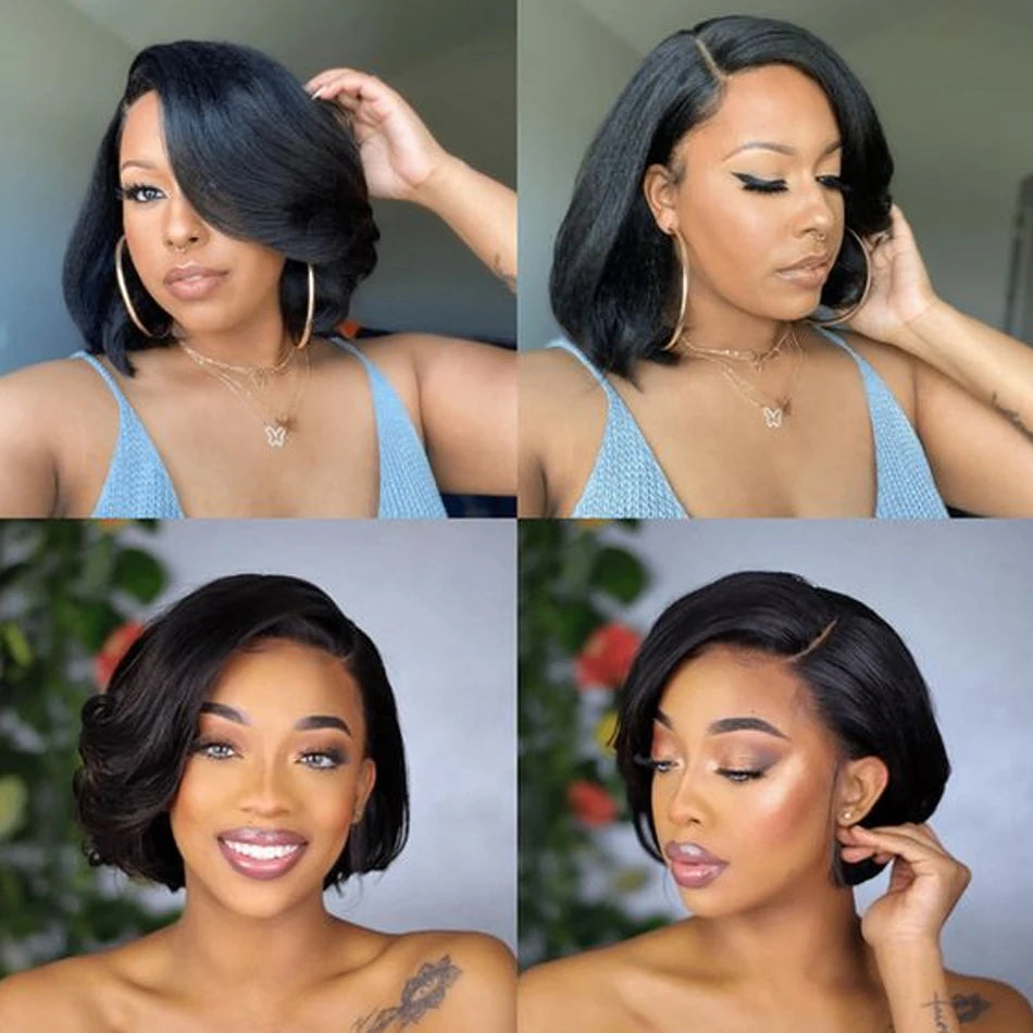 Perruque Pixie Cut Lace Frontale HD — Cheveux Humains 250 Densité