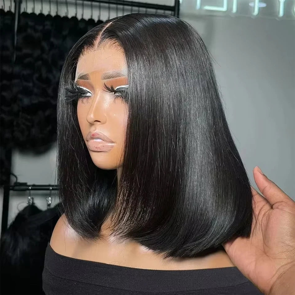 Perruque Bob Courte Brésilienne HD Lace Front — Sans Colle 180%