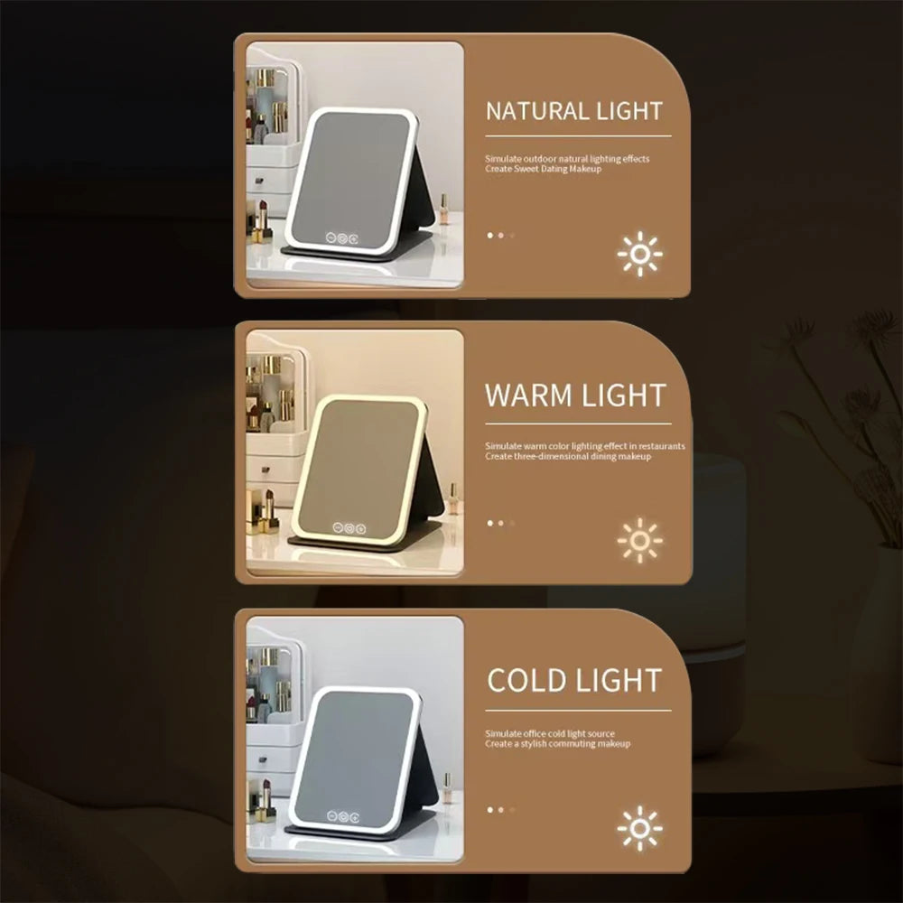 Miroir LED Maquillage — Lumière Ajustable Petit & Grand Format