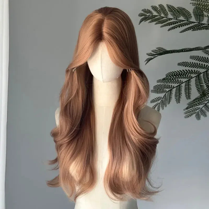 Perruque Lace Front Blonde Champagne — Ondulée Longue